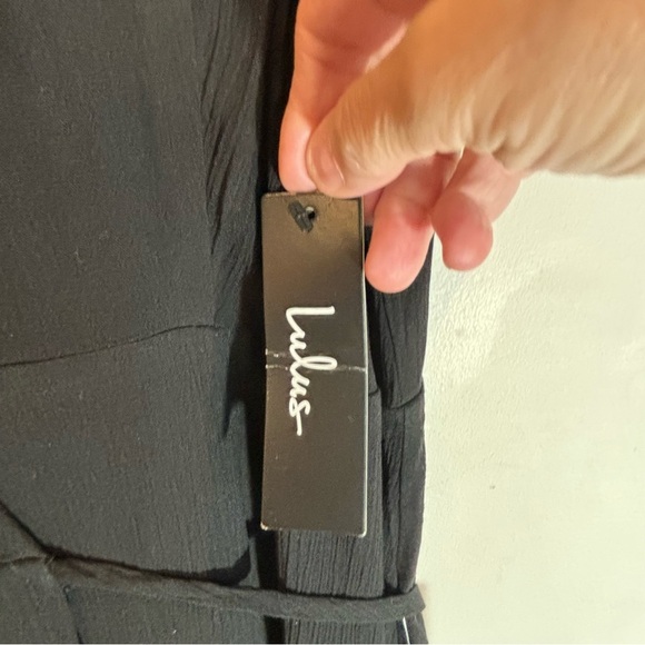 LULUS Sz 1X Maxi Dress True Wrap Slab Cotton Slit Sleeves Partly Lined  NEW - Picture 6 of 14